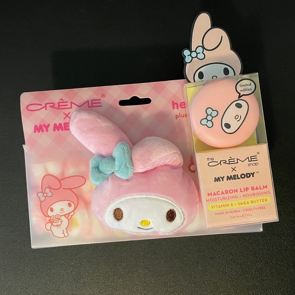 THE CREME SHOP SANRIO MY MELODY 3D SPA BEAUTY HEADBAND AND LIP BALM SET